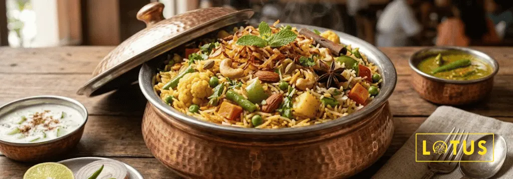 Veg Dum Biryani — Lotus Restaurant Patna